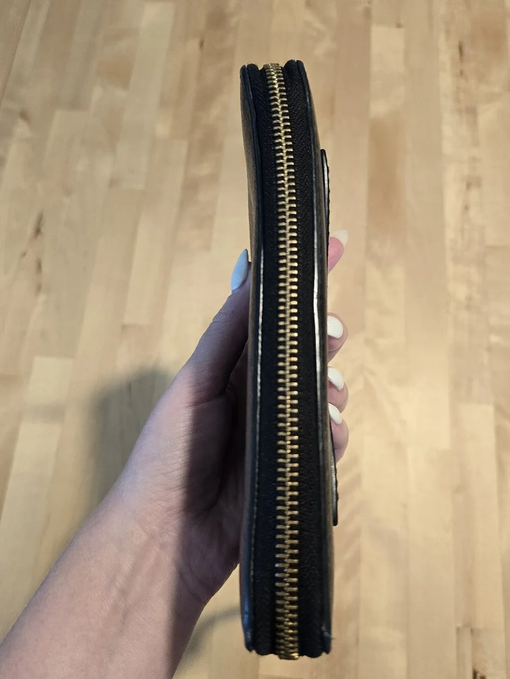 Marc Jacobs Long Black Zip Leather Wallet